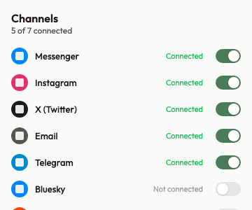 7 channels. One inbox. No add-ons.